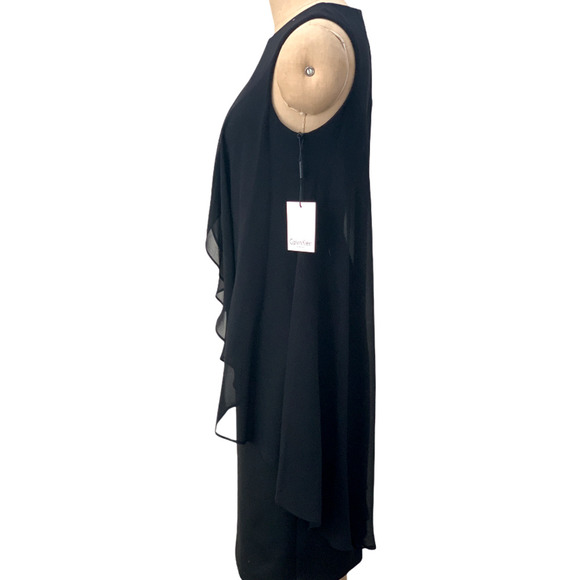 Calvin Klein Black Structured Cocktail Dress Sz 4 - Picture 2 of 7